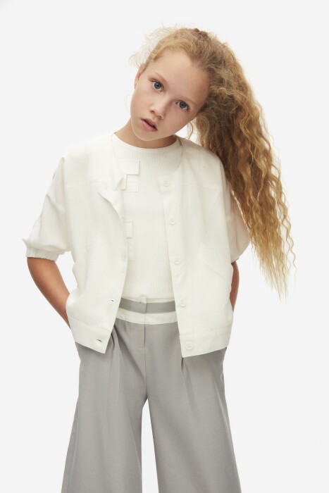 Kız Çocuk Ceket 8-14 Yaş 38331 Ekru - 1