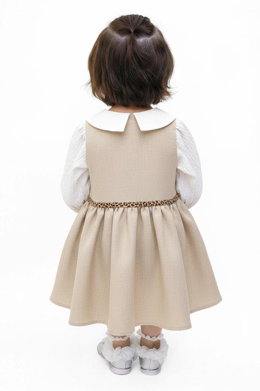 Kız Çocuk Elbise 2-5 Yaş 16510 Bej - 2