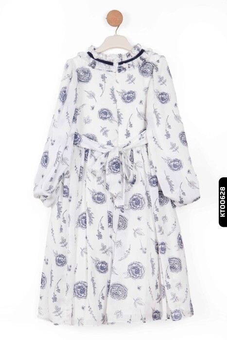 Kız Çocuk Elbise 4-12 Yaş 6651 Beyaz - Siyah - 2