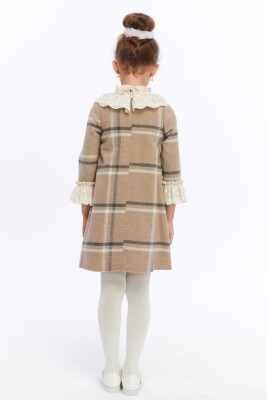 Kız Çocuk Elbise 3-7 Yaş 2631 Kahverengi - 5