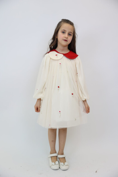 Kız Çocuk Elbise 1-6 Yaş 2904 Kırmızı - 2