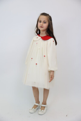 Kız Çocuk Elbise 1-6 Yaş 2904 Kırmızı - 3