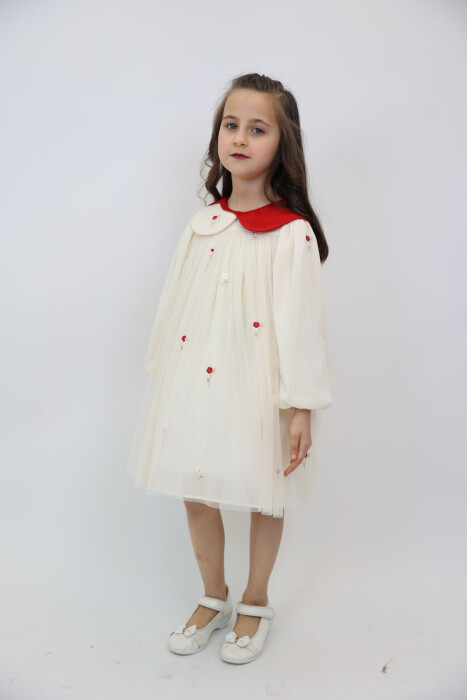 Kız Çocuk Elbise 1-6 Yaş 2904 Kırmızı - 3