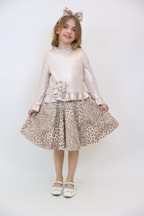 Kız Çocuk Elbise 3-12 Yaş 2918 Pembe - 3