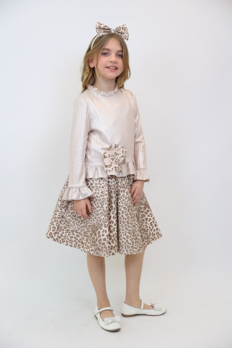 Kız Çocuk Elbise 3-12 Yaş 2918 Pembe - 5