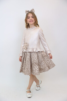 Kız Çocuk Elbise 3-12 Yaş 2918 Pembe - 6