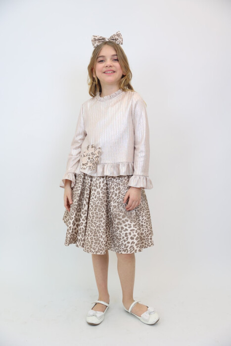 Kız Çocuk Elbise 3-12 Yaş 2918 Pembe - 7