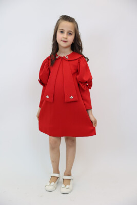 Kız Çocuk Elbise 1-6 Yaş 2915 Kırmızı - 3