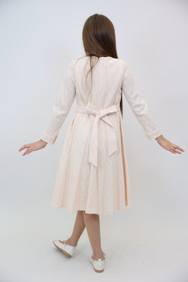 Kız Çocuk Elbise 4-12 Yaş 3908 Somon - 7