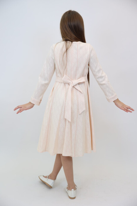 Kız Çocuk Elbise 4-12 Yaş 3908 Somon - 7