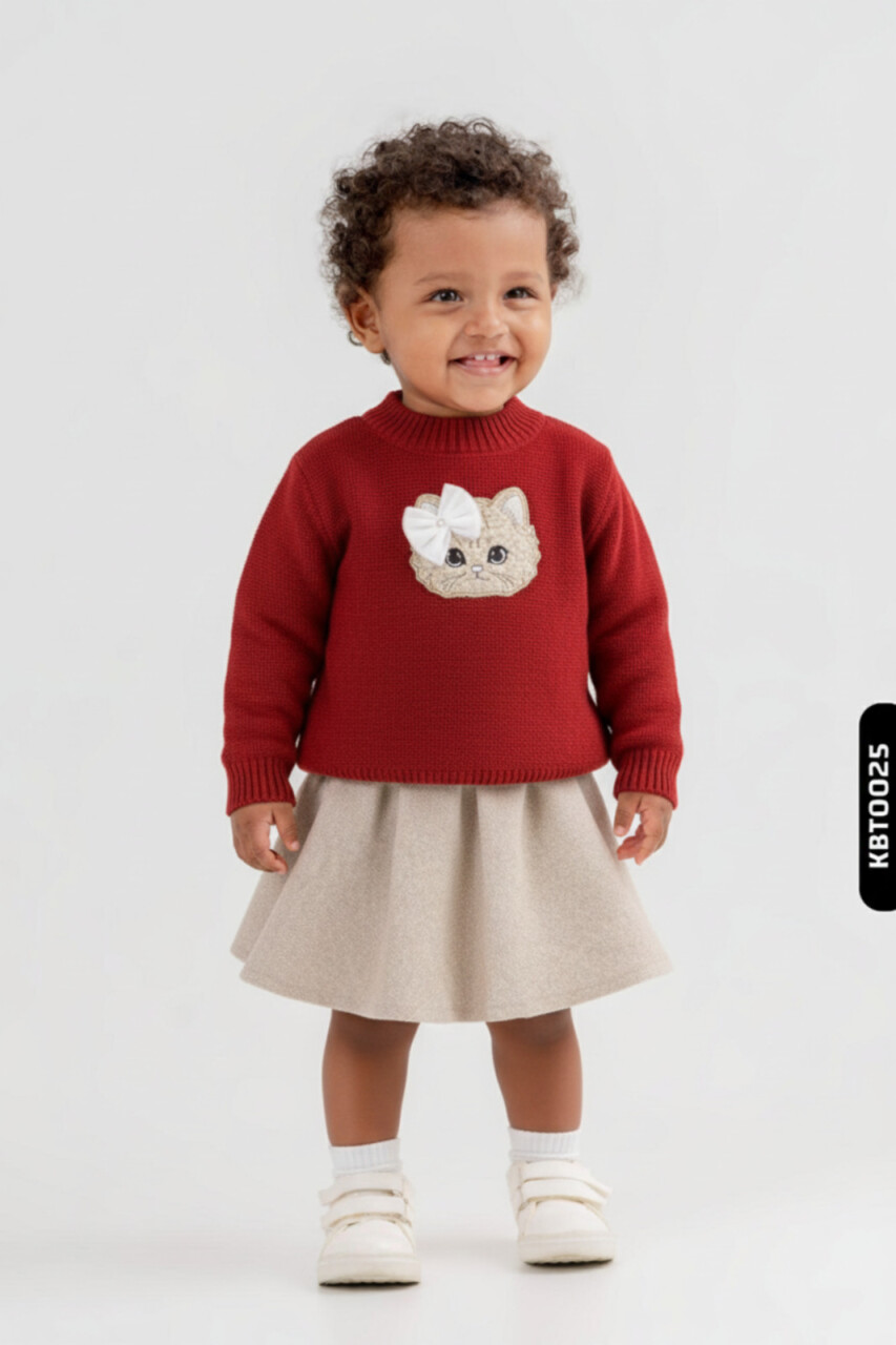 Kız Çocuk Elbise 9-36 Ay 1001 Bordo - 1