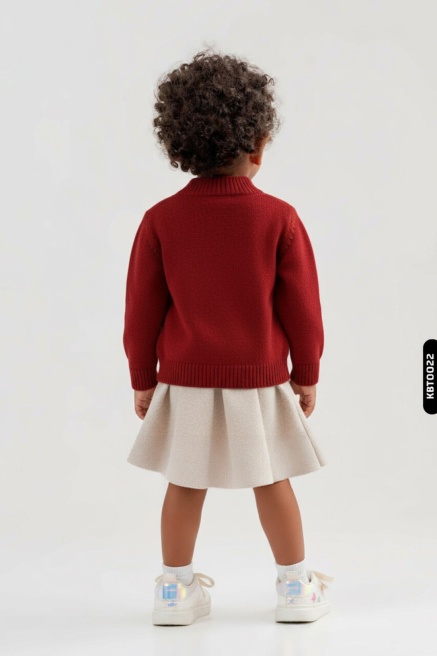 Kız Çocuk Elbise 9-36 Ay 1001 Bordo - 2