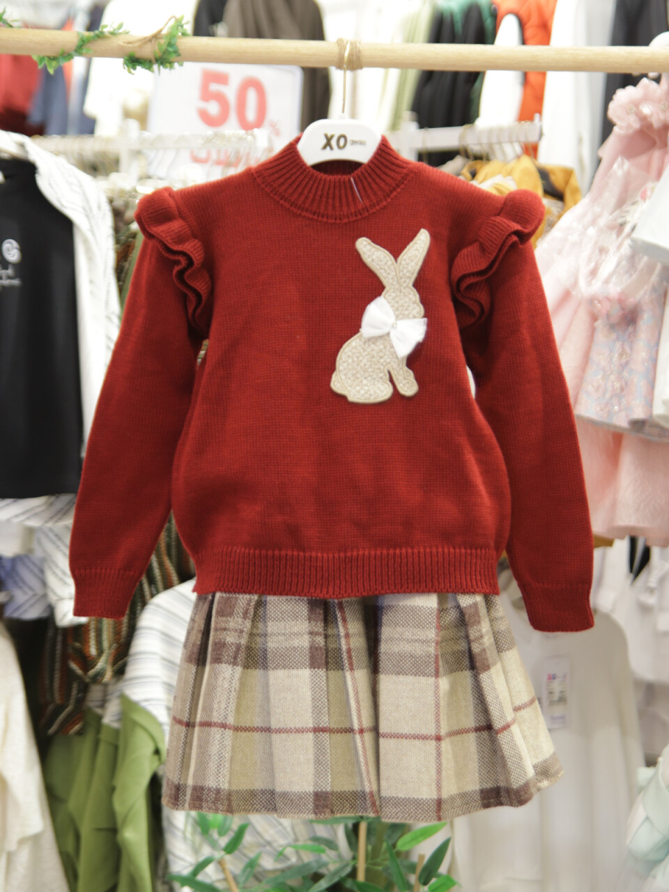 Kız Çocuk Elbise 4-12 Yaş 2003 Bordo - 3