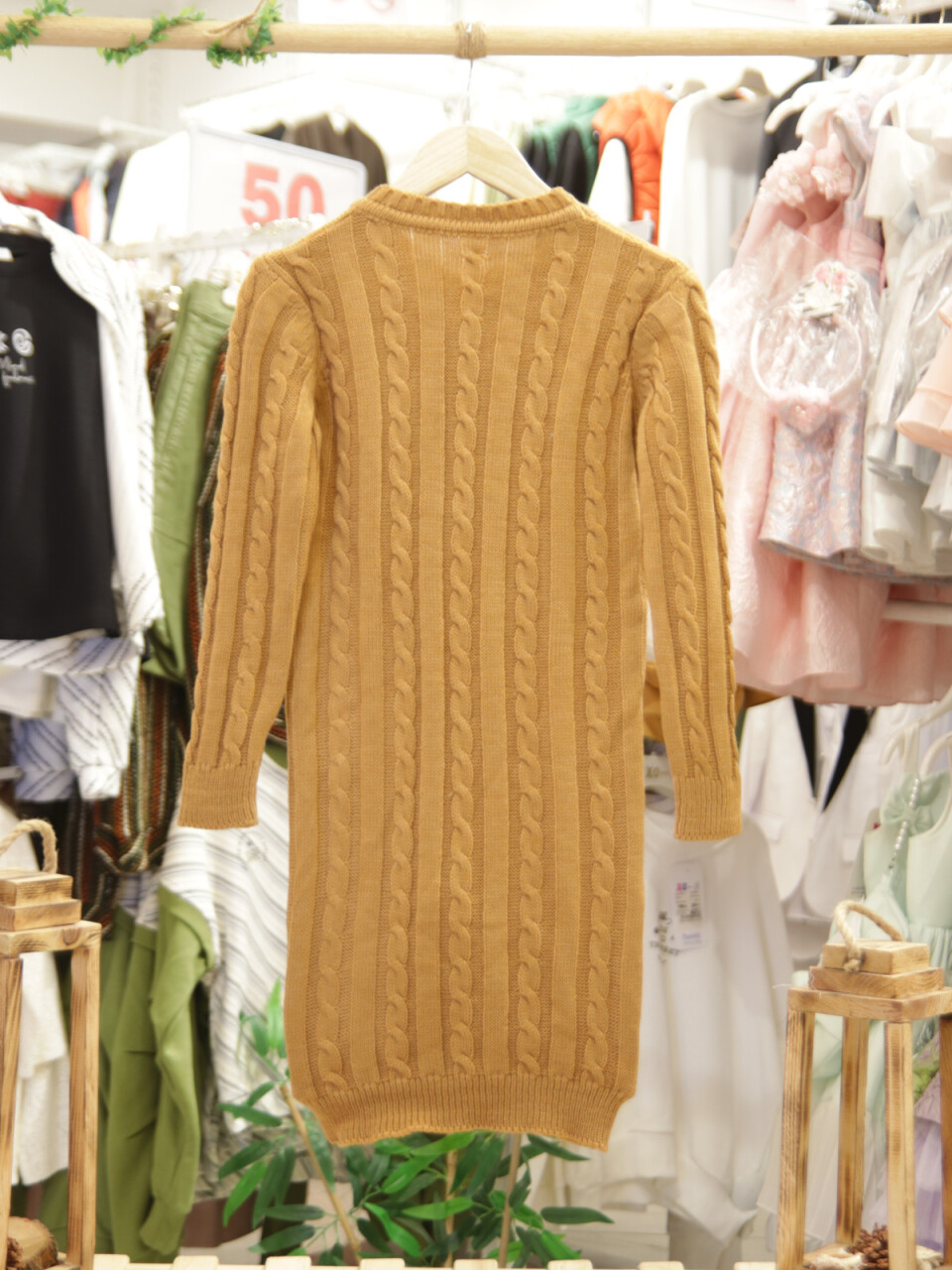 Kız Çocuk Kabanlı Elbise Takmı 6-14 Yaş 2005 Bej - 5