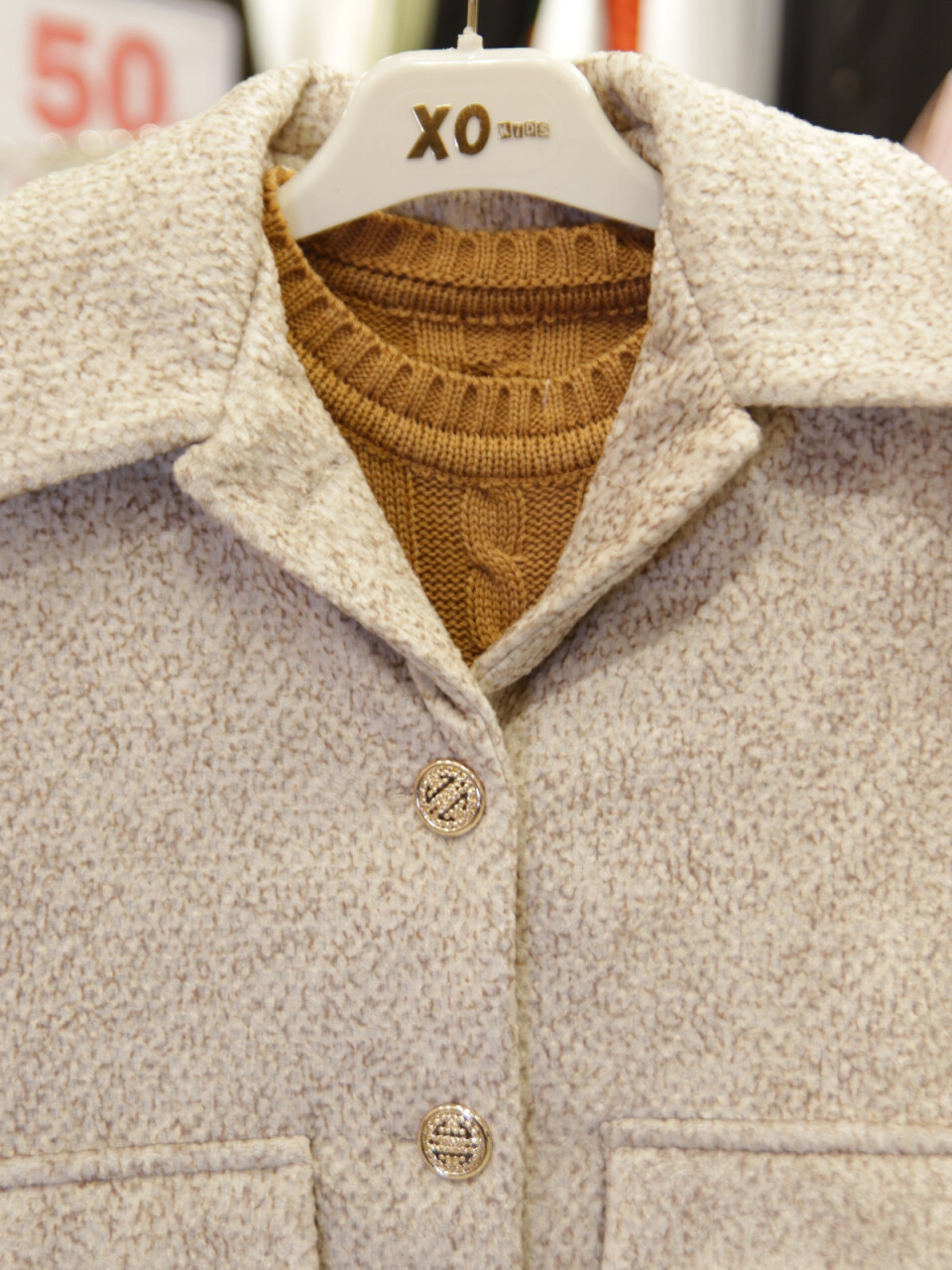 Kız Çocuk Kabanlı Elbise Takmı 6-14 Yaş 2005 Bej - 7