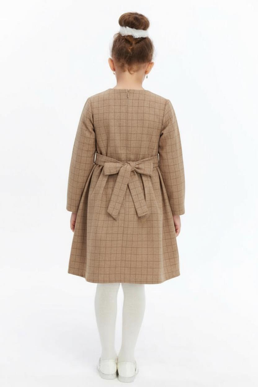 Kız Çocuk Elbise 6-10 Yaş 403 Ekru - 3