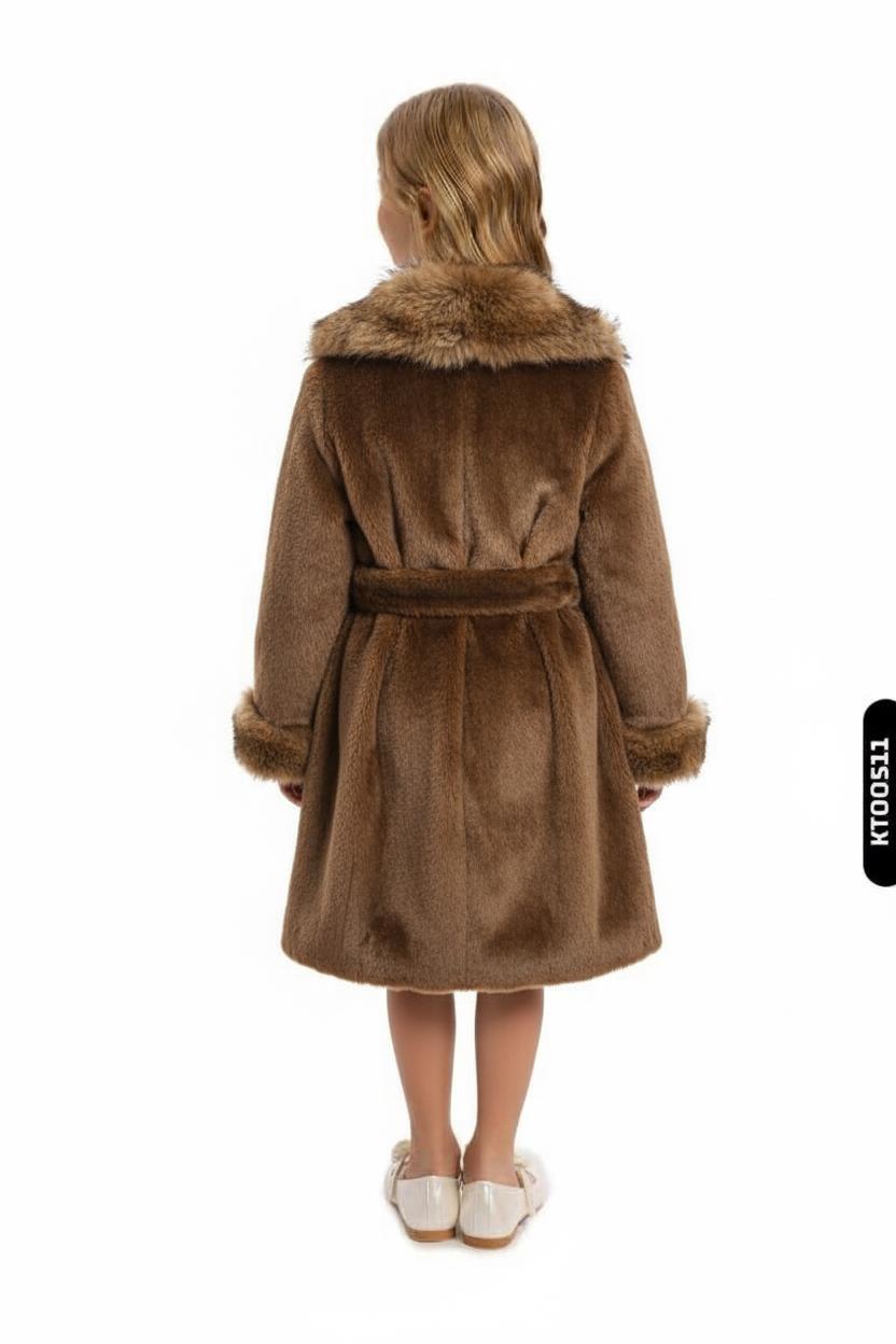 Kız Çocuk Elbise 6-10 Yaş 664 Kahve - 3