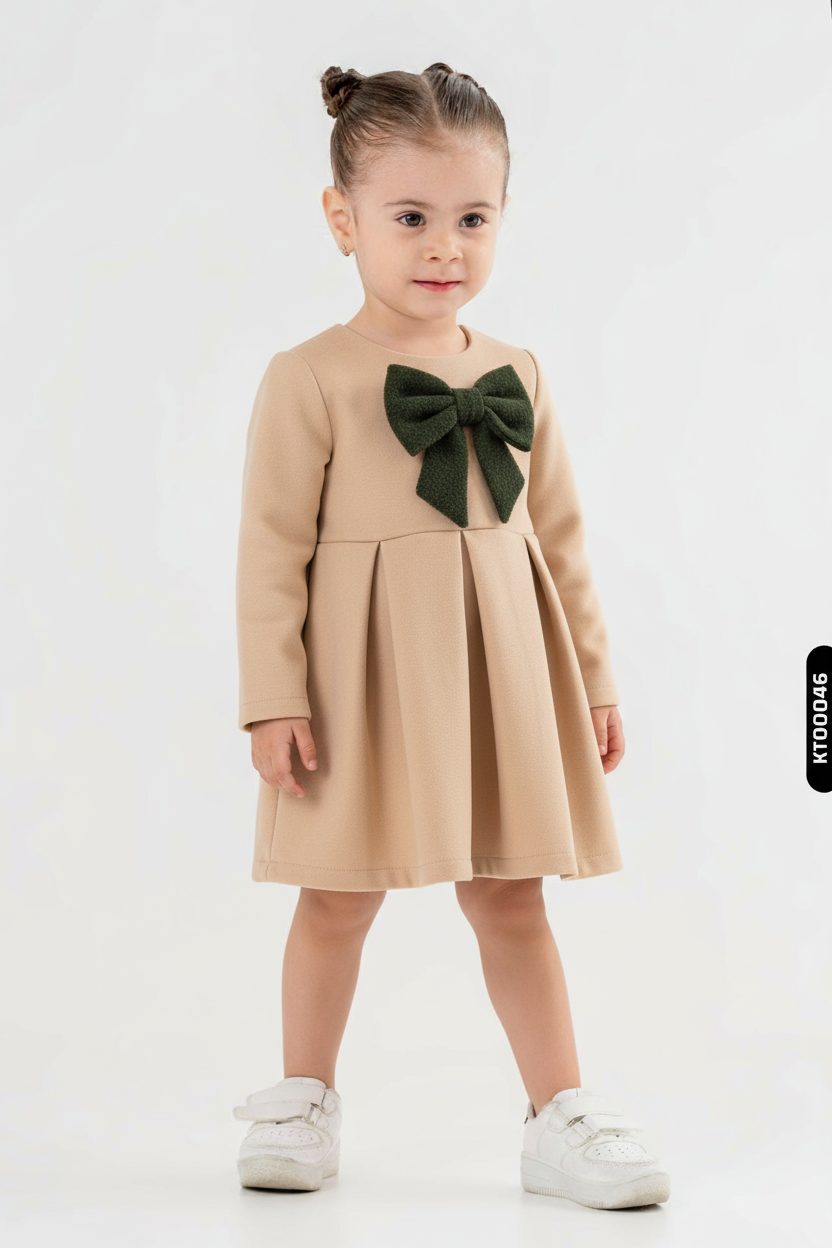 Kız Çocuk Elbise 2-6 Yaş 492 Haki - 3