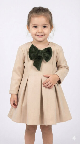 Kız Çocuk Elbise 2-6 Yaş 492 Haki - 3