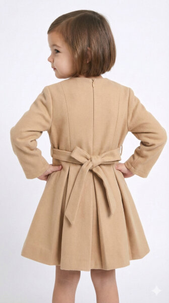 Kız Çocuk Elbise 2-6 Yaş 492 Bej - 4