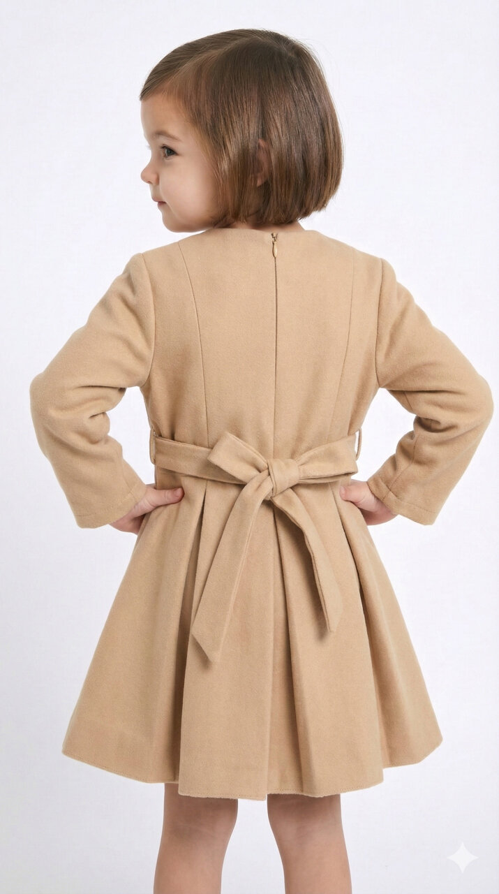 Kız Çocuk Elbise 2-6 Yaş 492 Bej - 4