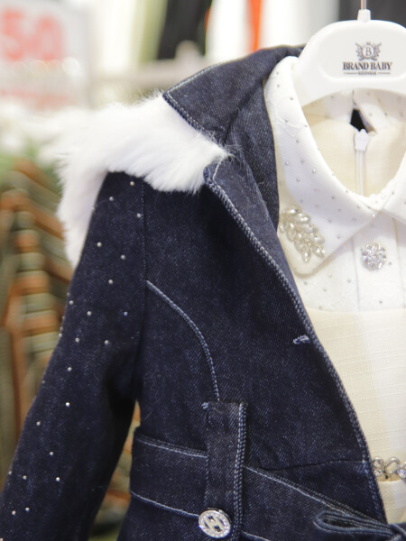 Kız Çocuk Elbise 2-6 Yaş 526 Lacivert - 5