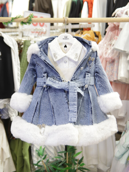 Kız Çocuk Elbise 2-6 Yaş 526 Mavi - 3