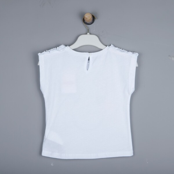 P-003990 (ck 8689) Bebek Kiz Baskılı T-Shırt 6-36 Ay Beyaz 
