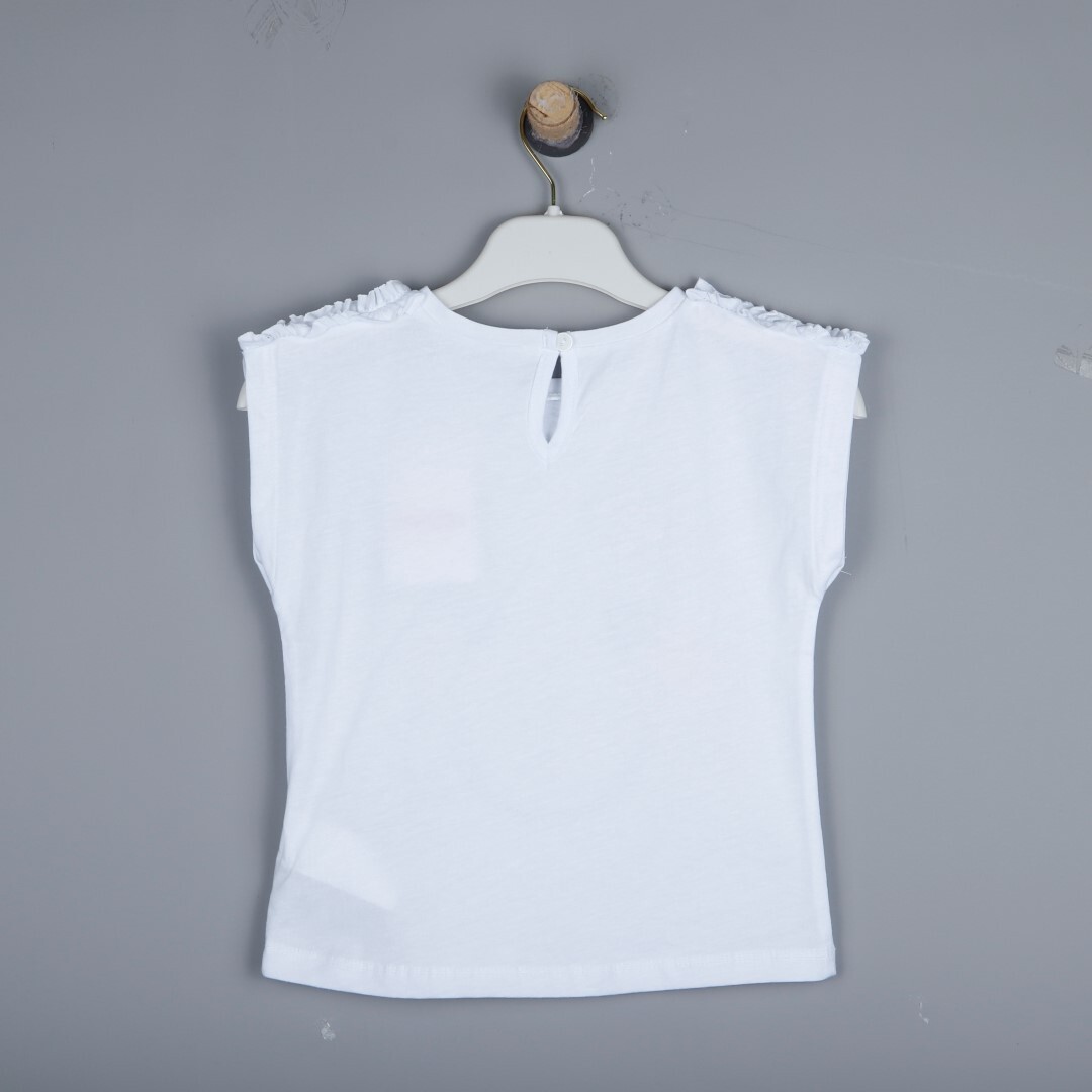 P-003990 (ck 8689) Bebek Kiz Baskılı T-Shırt 6-36 Ay Beyaz - 1