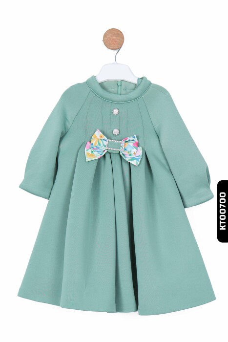 Kız Çocuk Elbise 2-7 Yaş 10057 Yeşil - 1