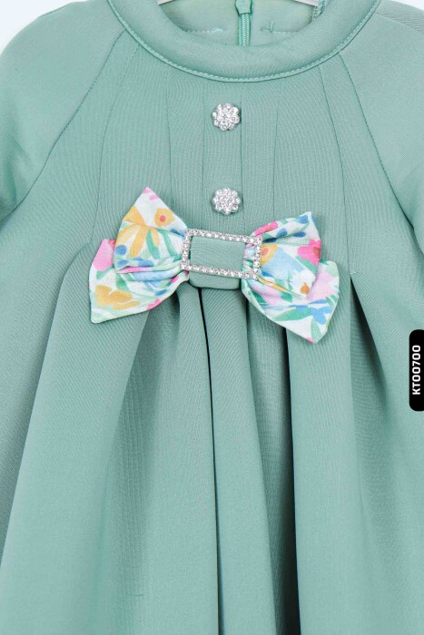 Kız Çocuk Elbise 2-7 Yaş 10057 Yeşil - 3