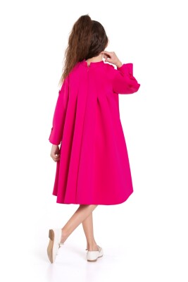 Kız Çocuk Elbise 4-8 Yaş 9192 Fuşye - 5