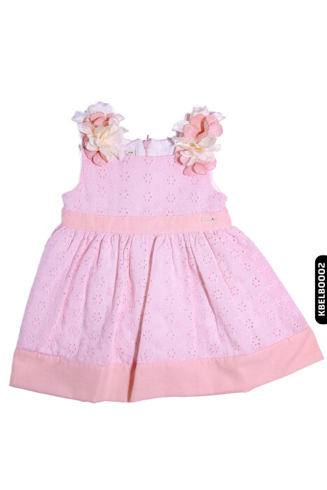 Kız Bebek Şapkalı Ayakkabılı Mini Şortlu Çiçekli Astarlı Dantelli Elbise 3-12 Ay 1799 Kbelb0002 - 4