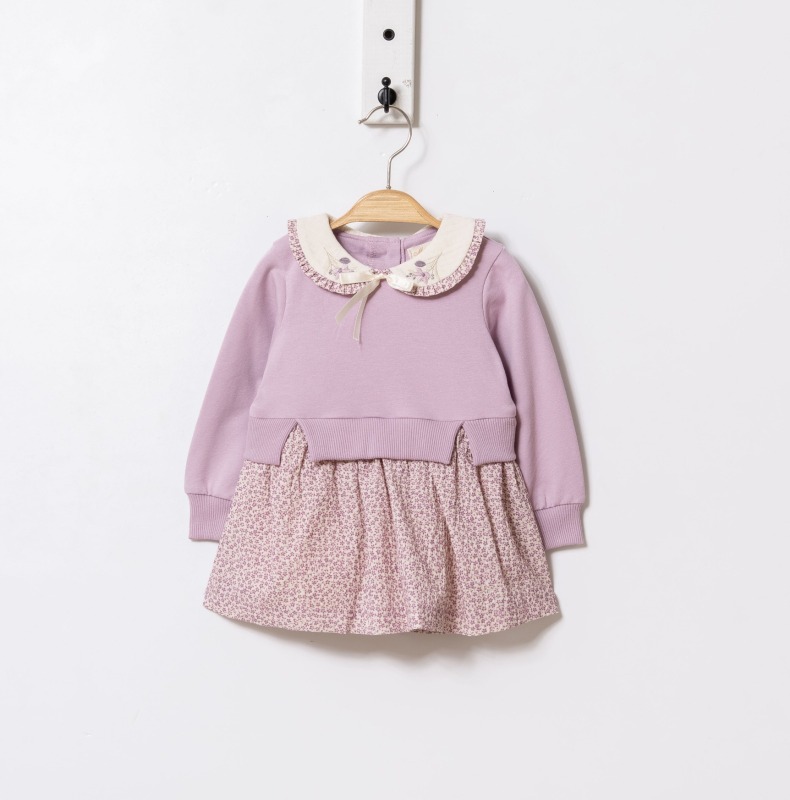 Kız Çocuk Elbise 9-24 Ay 52035 Lila - MOONSTAR