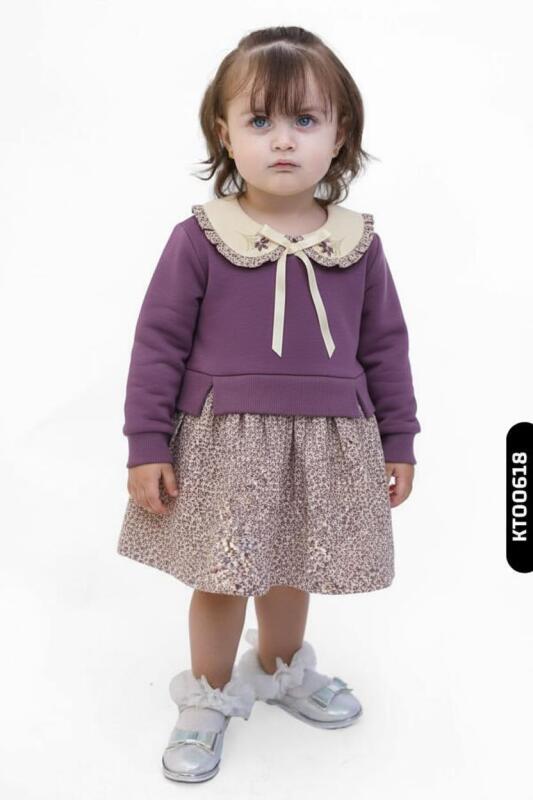 Kız Çocuk Elbise 9-24 Ay 52035 Lila - 2