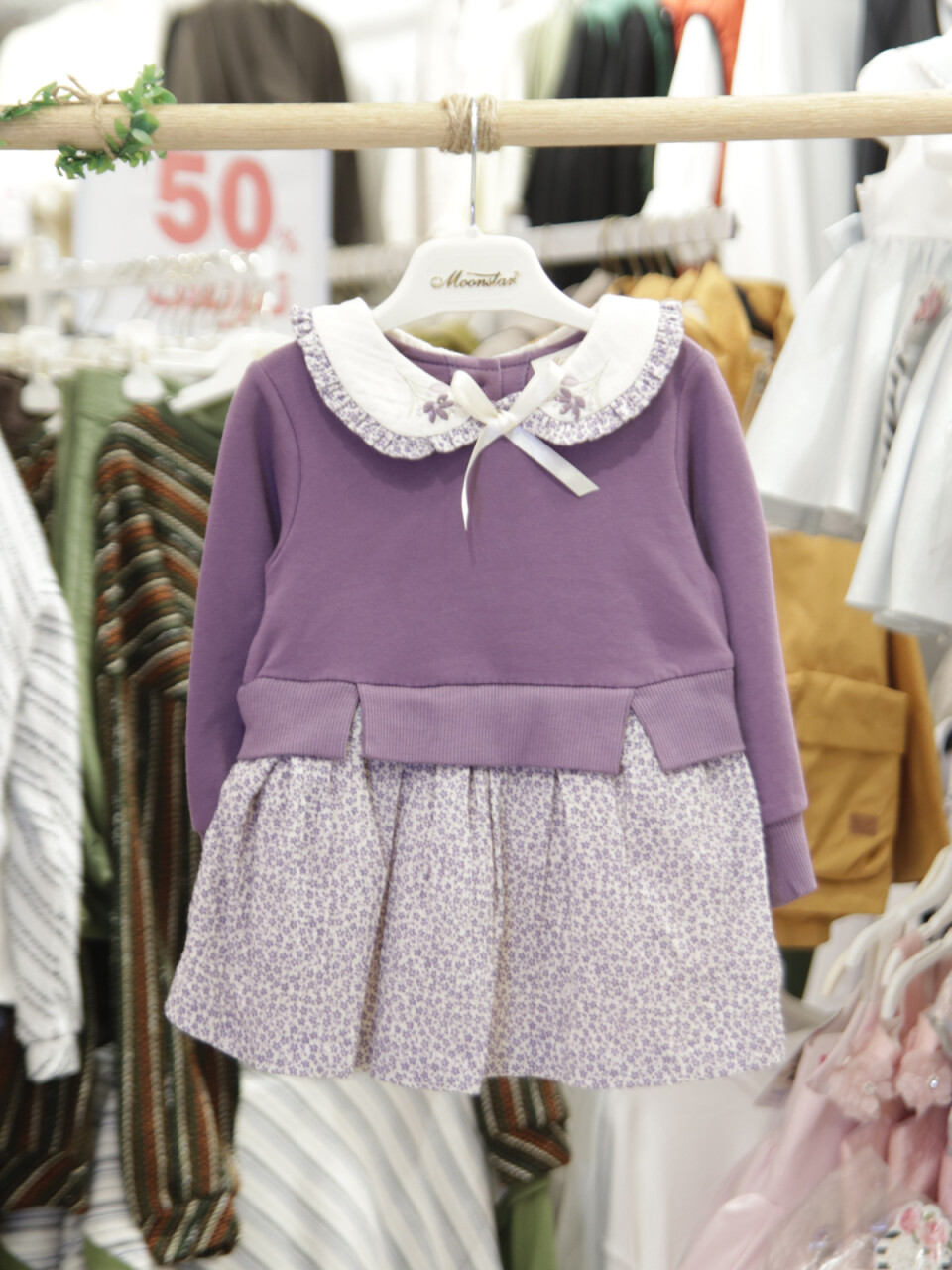 Kız Çocuk Elbise 9-24 Ay 52035 Lila - 4