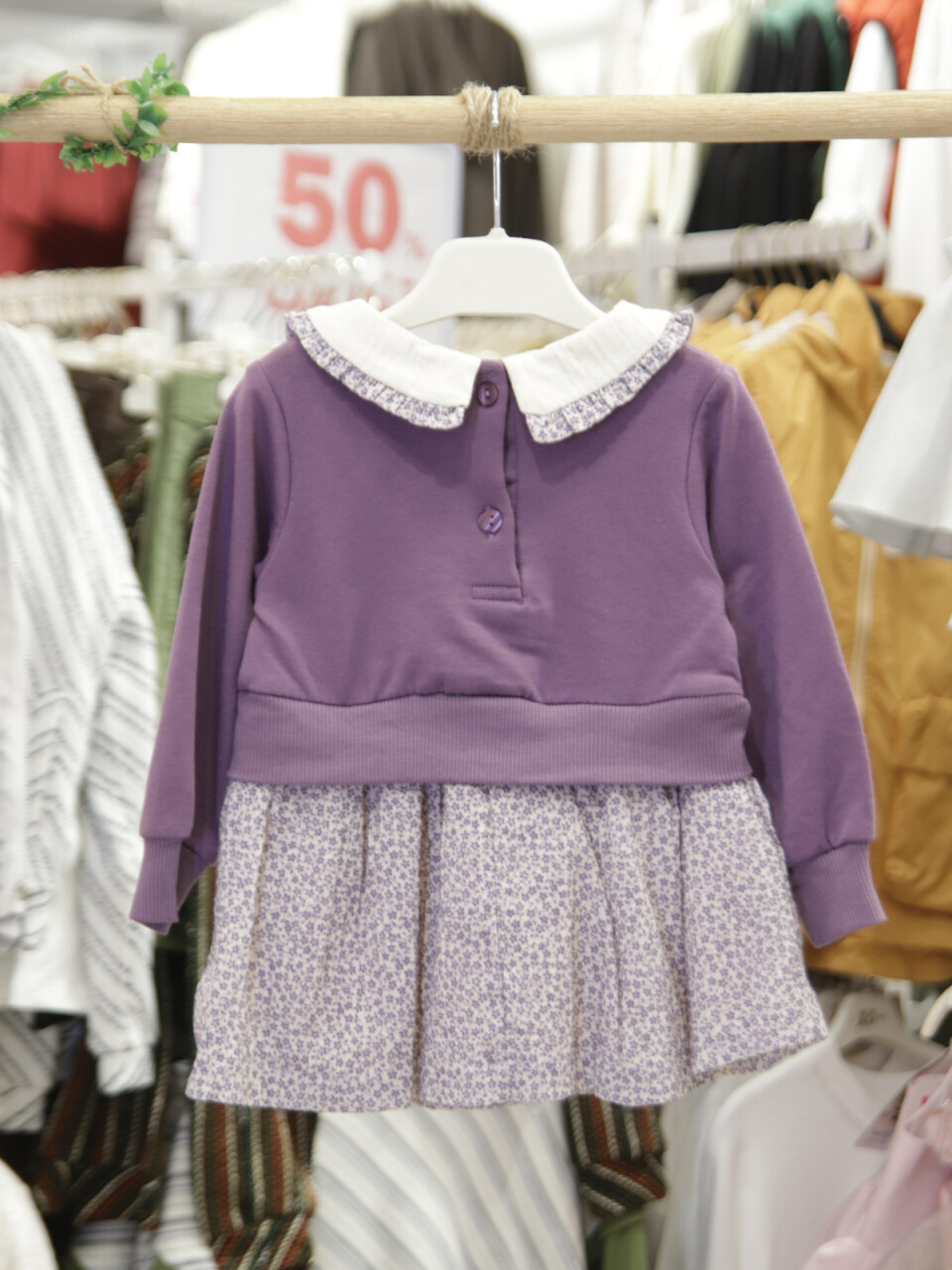 Kız Çocuk Elbise 9-24 Ay 52035 Lila - 5