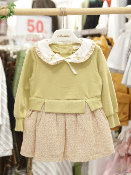 Kız Çocuk Elbise 9-24 Ay 52035 Hardal - 3