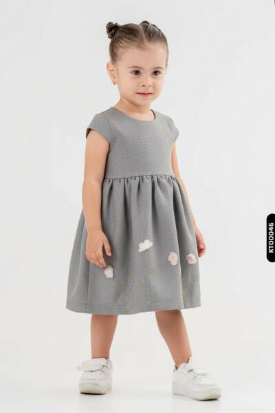 Kız Çocuk Elbise 2-5 Yaş 52074 Füme - 2