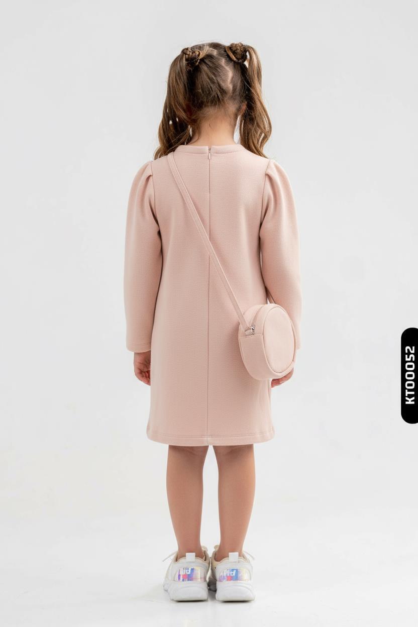 Kız Çocuk Elbise 4-7 Yaş 52103 Pembe - 2