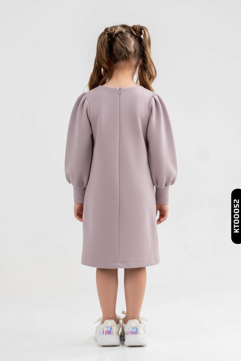 Kız Çocuk Elbise 3-6 Yaş 52110 Mor - 2