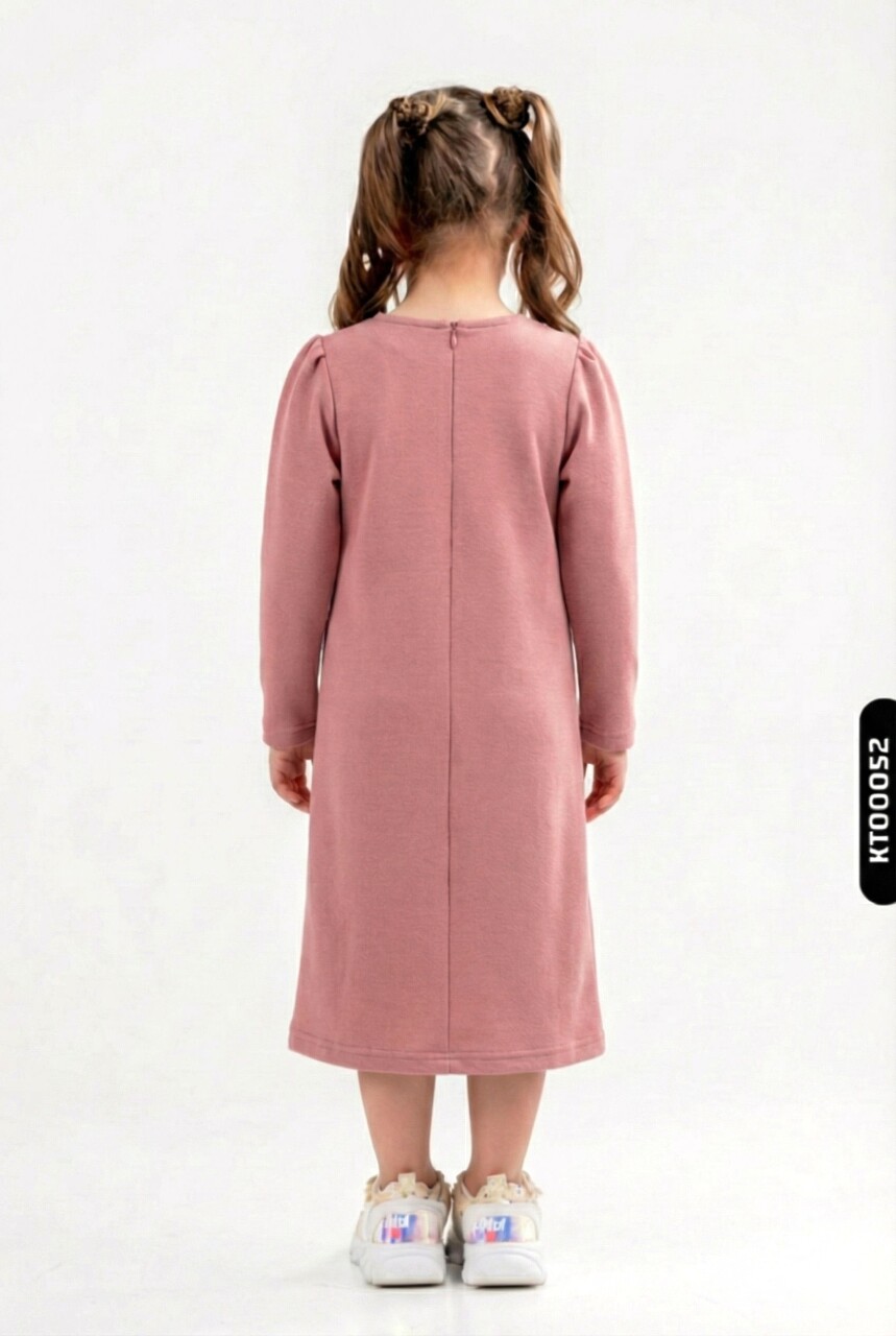 Kız Çocuk Elbise 3-6 Yaş 52110 Gül Kurusu - 2