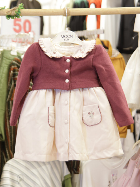 Kız Çocuk Elbise 9-24 Ay 52095 Bordo - 3