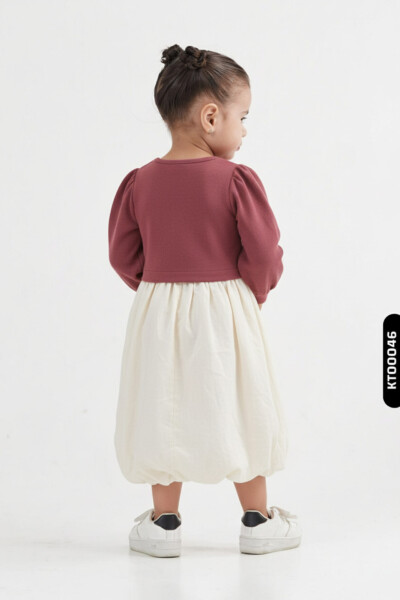 Kız Çocuk Elbise 2-5 Yaş 52074 Bordo - 2