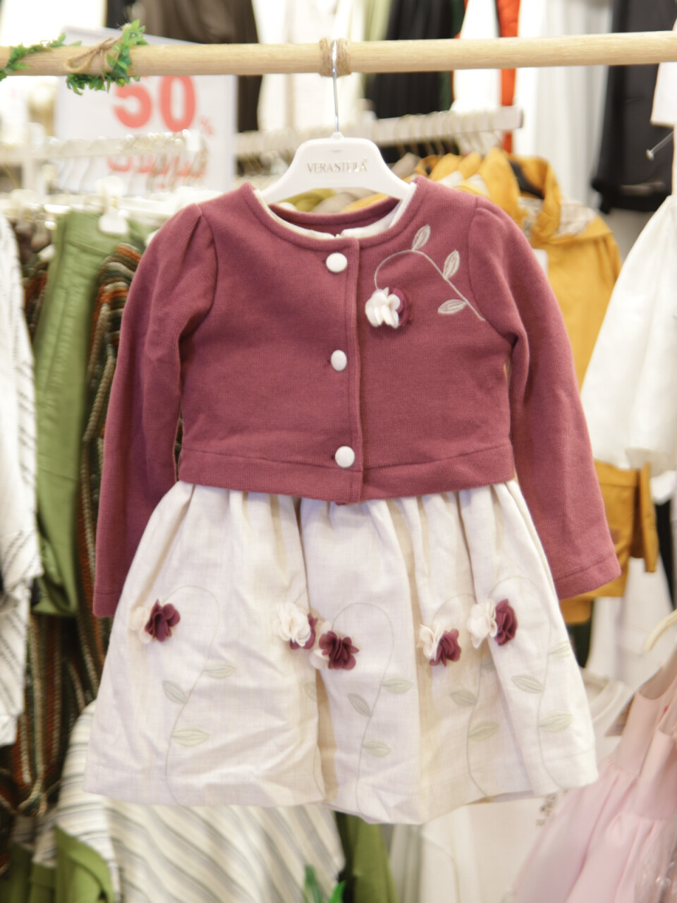 Kız Çocuk Elbise 2-5 Yaş 52074 Bordo - 3