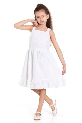 Kız Çocuk Elbise 4-8 Yaş 78502 Beyaz - 2