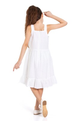 Kız Çocuk Elbise 4-8 Yaş 78502 Beyaz - 4