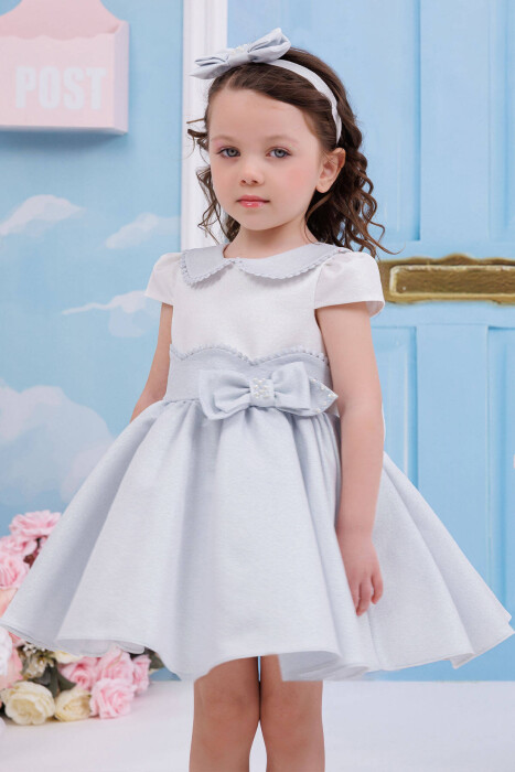 Kız Çocuk Elbise 6-24 Ay 35305 Mavi - 7