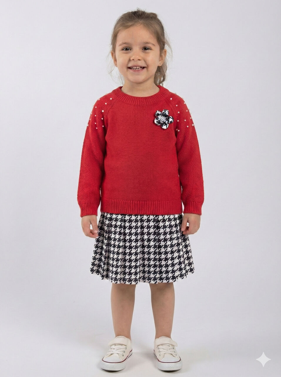 Kız Çocuk elbise 3-7 Yaş 4028 Kırmızı - 1