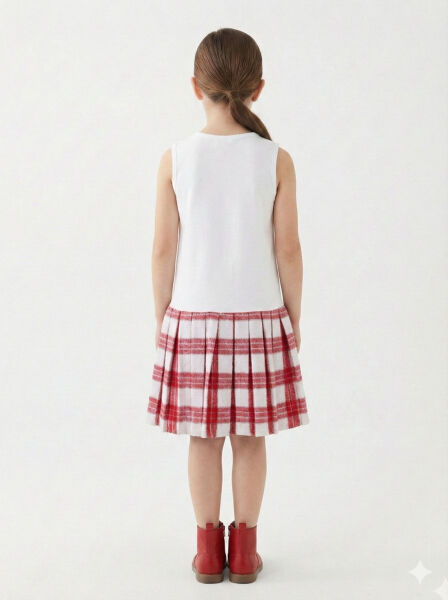 Kız Çocuk Elbise 8-12 Yaş 4062 Gri - 4